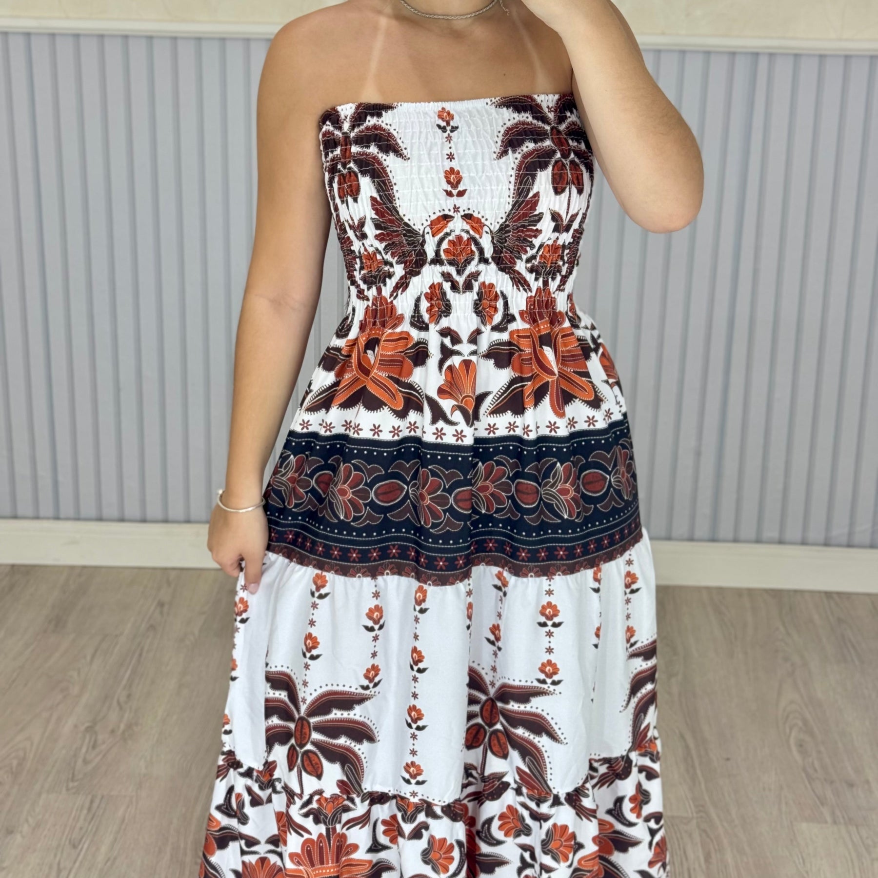 Vestido Longo Lastex Lauren Crepe de Seda