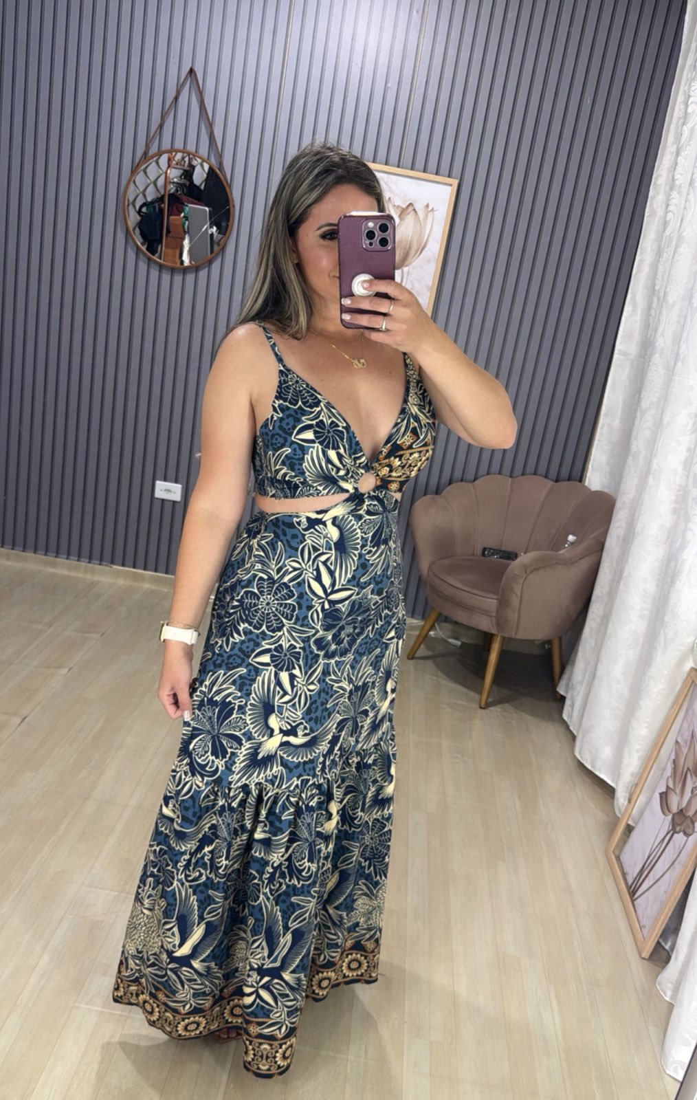 Vestido longo argola