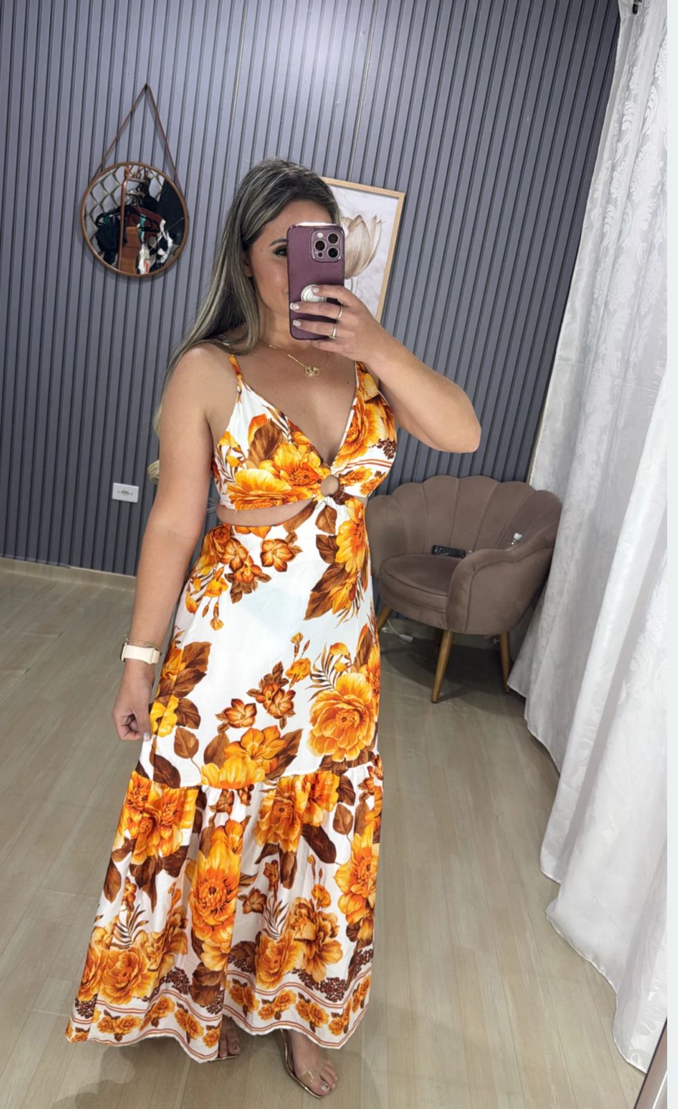 Vestido longo argola